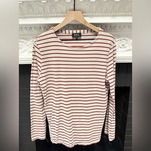 A.P.C. Japan Men’s Striped Long Sleeve Tee Cotton